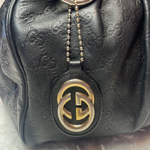 Gucci Guccissima Rare Leather Lining Sukey Vintage Med Shoulder Tote Bag Black - Picture 8 of 17